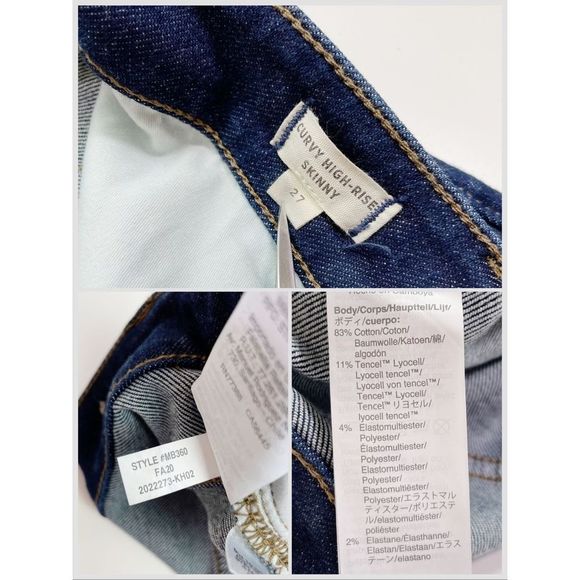 Madewell Curvy High-Rise Skinny Jean Tencel Stretch Orland Wash Dark Blue 27 - Picture 8 of 10